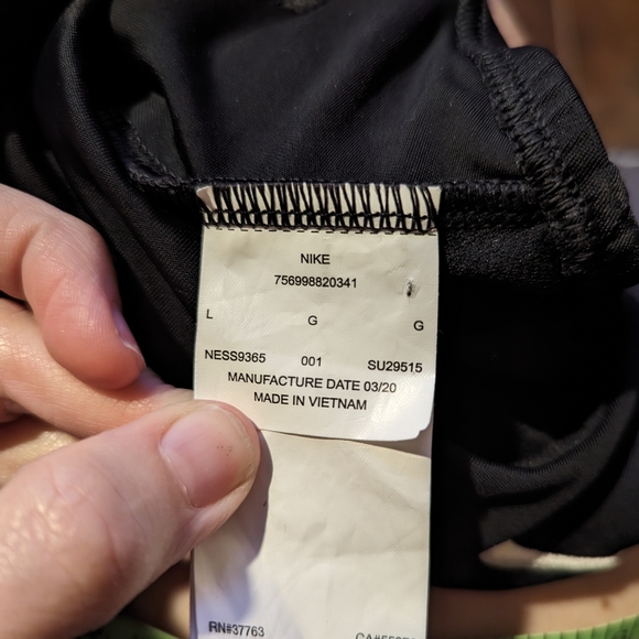 Nike NESS9365 001 Women’s Size Large Black Sheer Middle One Piece Swimsuit - Picture 4 of 4